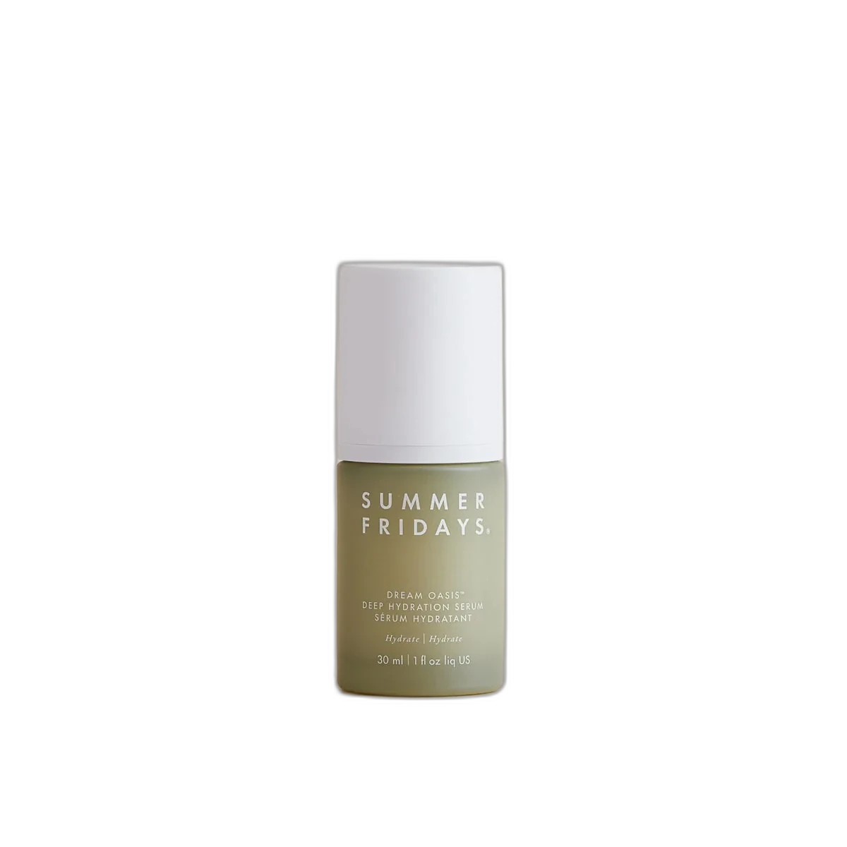 Summer Fridays Dream Oasis Deep Hydration Serum in frosted glass dropper bottle