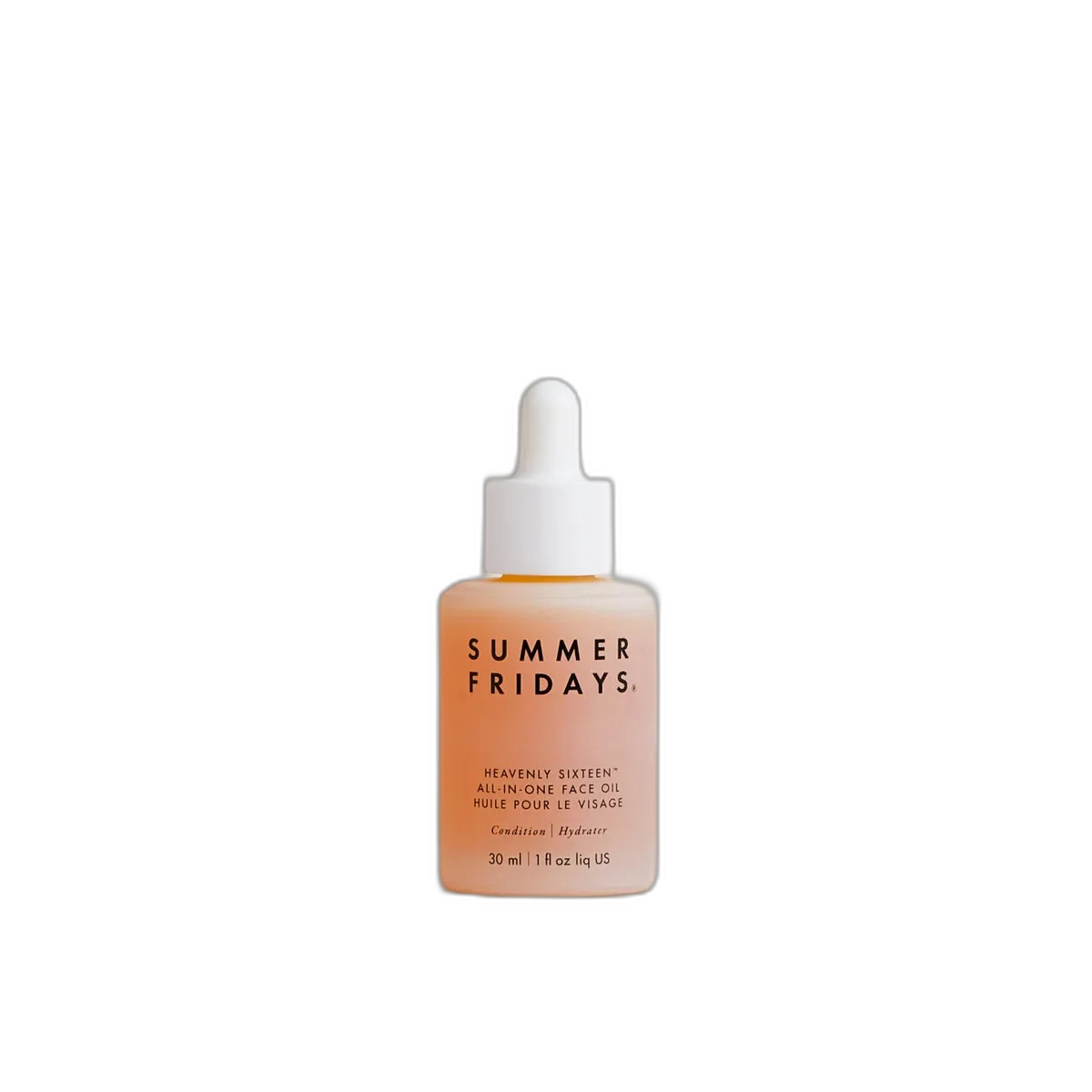 Summer Fridays Heavenly Sixteen All-in-One Face Oil in glass dropper bottle with golden oil