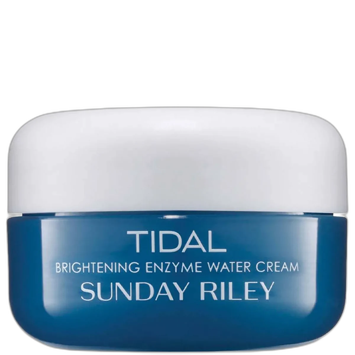 Sunday Riley Tidal Brightening Enzyme Water Cream blue gel in glass jar