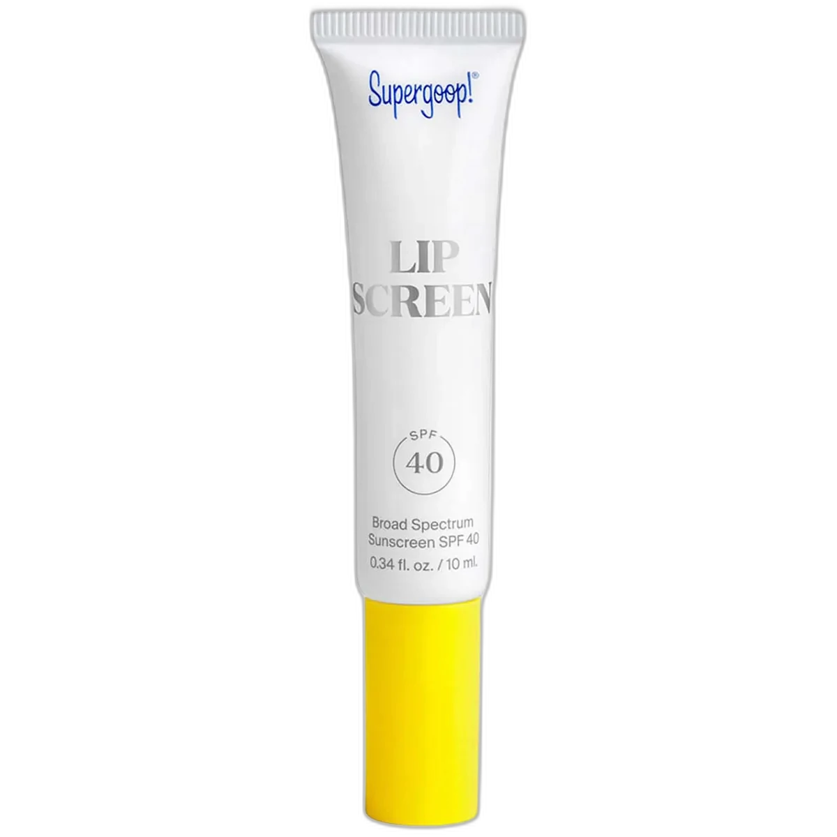 Supergoop! Lipscreen SPF 40 clear lip gloss tube with doe-foot applicator