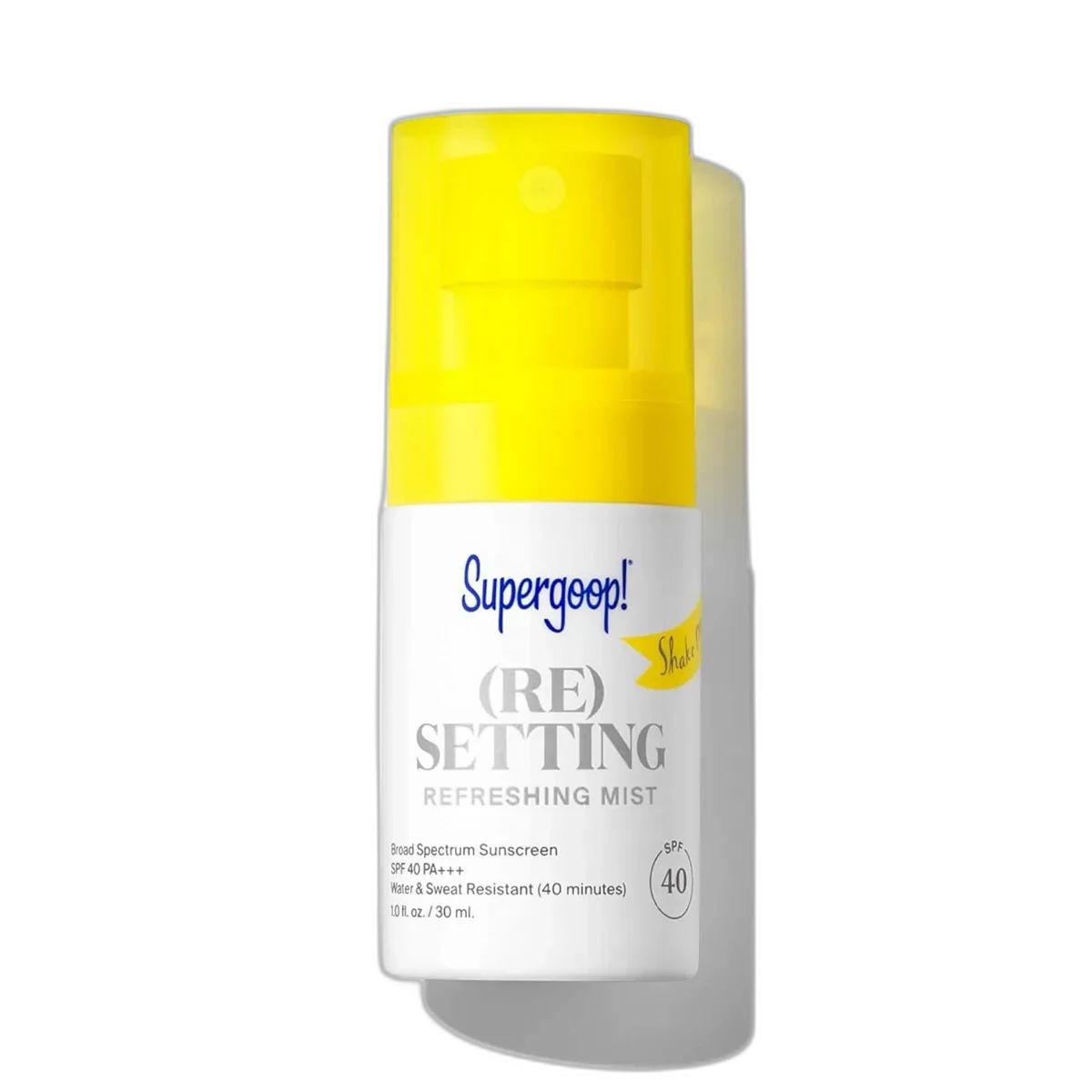 Supergoop! RE:SETTING Refreshing Mist SPF 40 spray bottle facial sunscreen mist