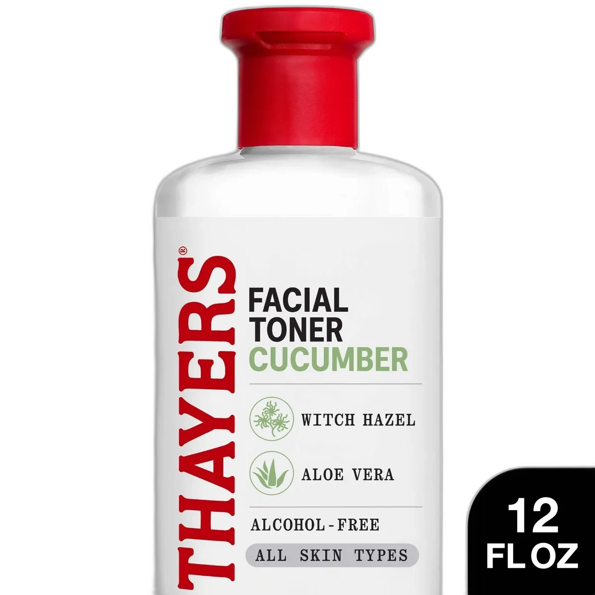 Thayers Cucumber Facial Toner with Witch Hazel in 12 oz plastic bottle