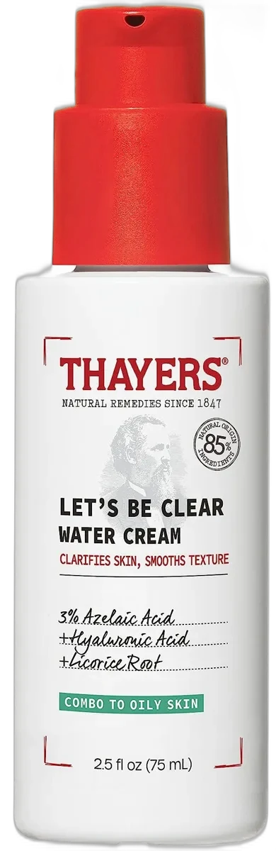 Thayers Let's Be Clear Water Cream in 2.5 oz airless pump tube