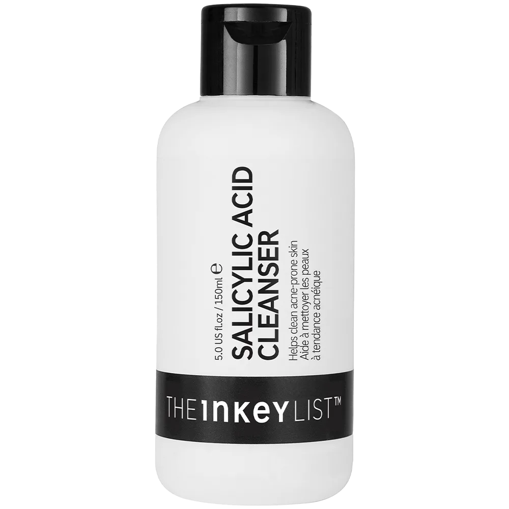 The INKEY List Salicylic Acid Cleanser in a white squeeze tube with minimalist branding