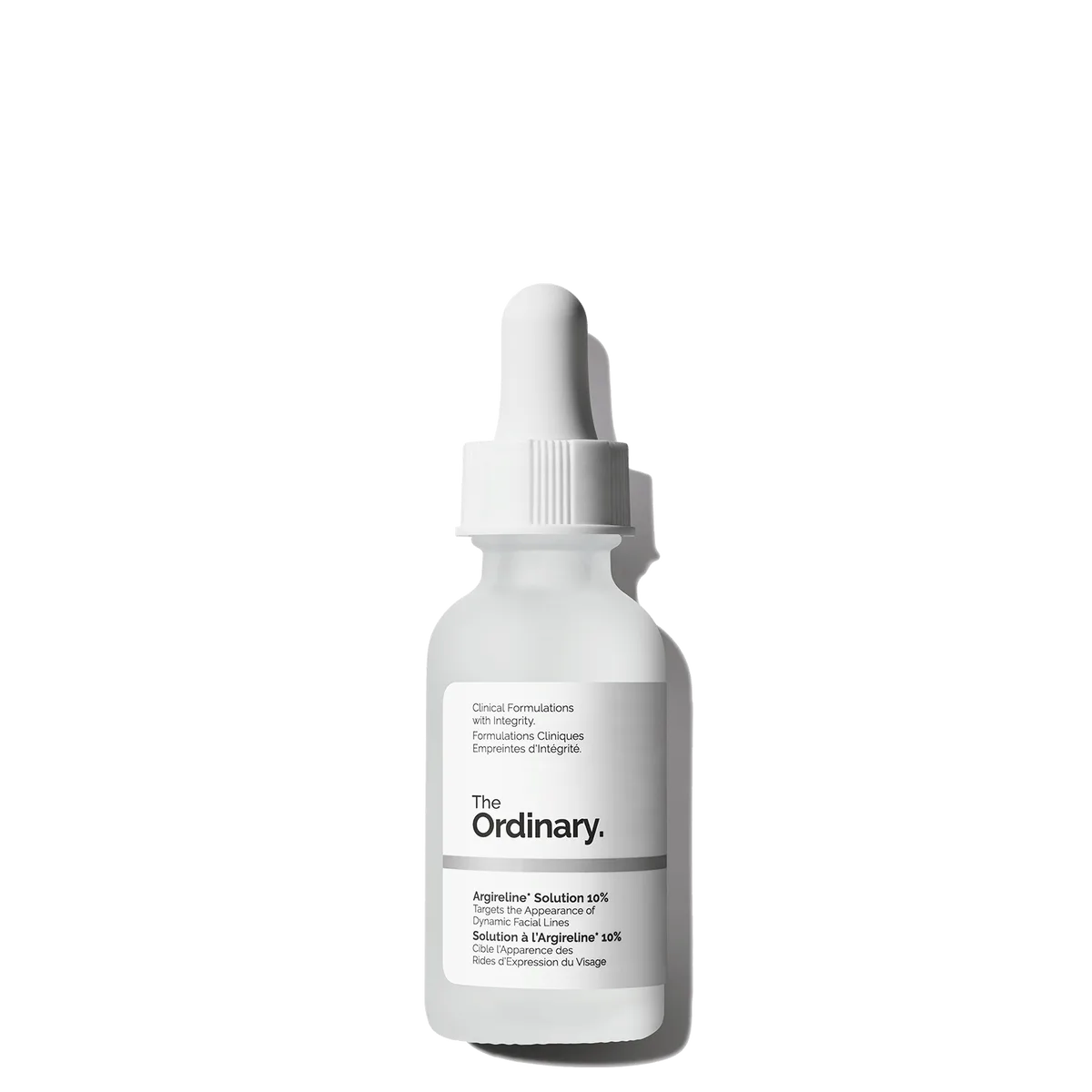 The Ordinary Argireline Solution 10% peptide serum in frosted glass dropper bottle
