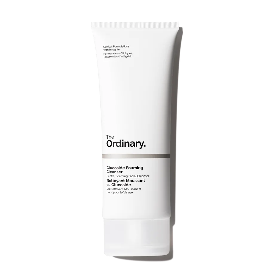 The Ordinary Glucoside Foaming Cleanser in white squeeze tube