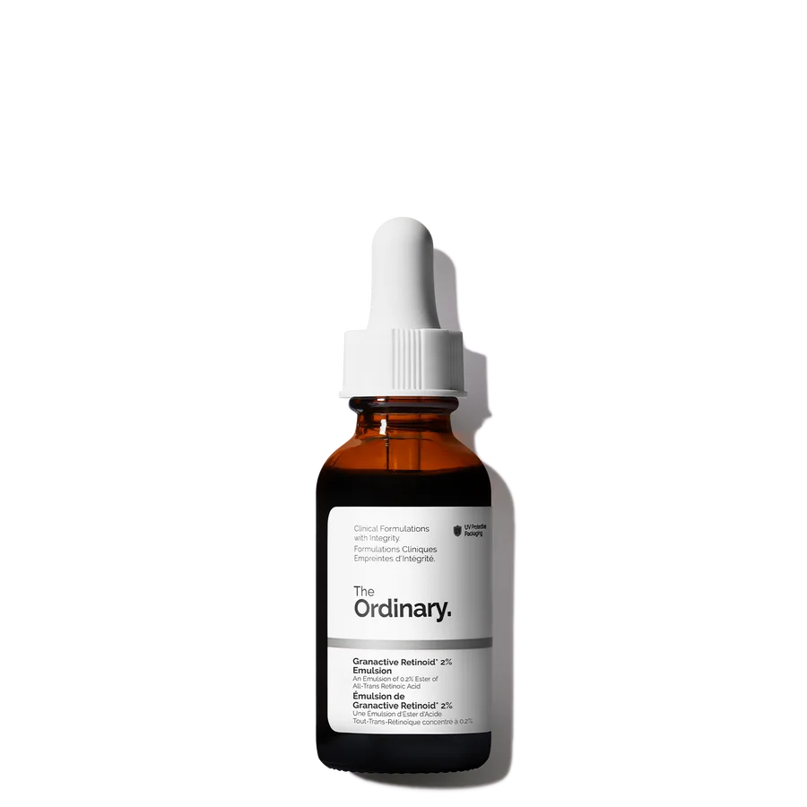 The Ordinary Granactive Retinoid 2% Emulsion in amber glass dropper bottle