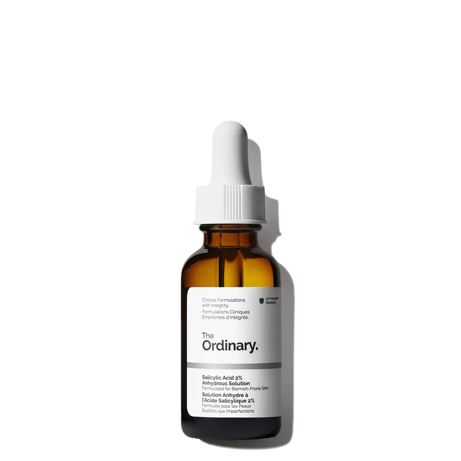 The Ordinary Salicylic Acid 2% Anhydrous Solution frosted glass dropper bottle