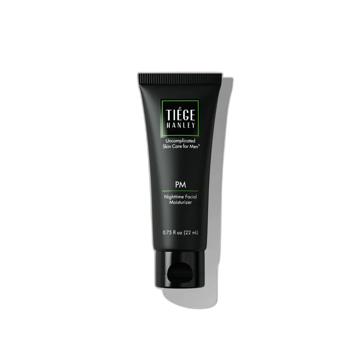 Tiege Hanley PM Moisturizer in a minimalist squeeze tube