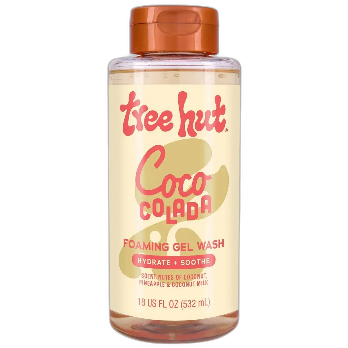 Tree Hut Coco Colada Foaming Gel Body Wash 18 fl oz bottle with tropical design