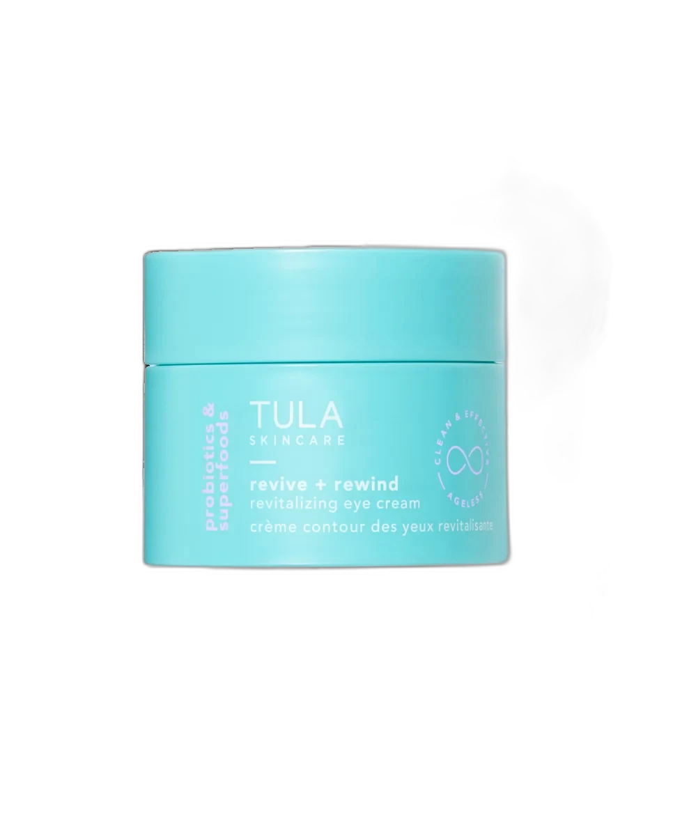 Tula Revive + Rewind Revitalizing Eye Cream glass jar