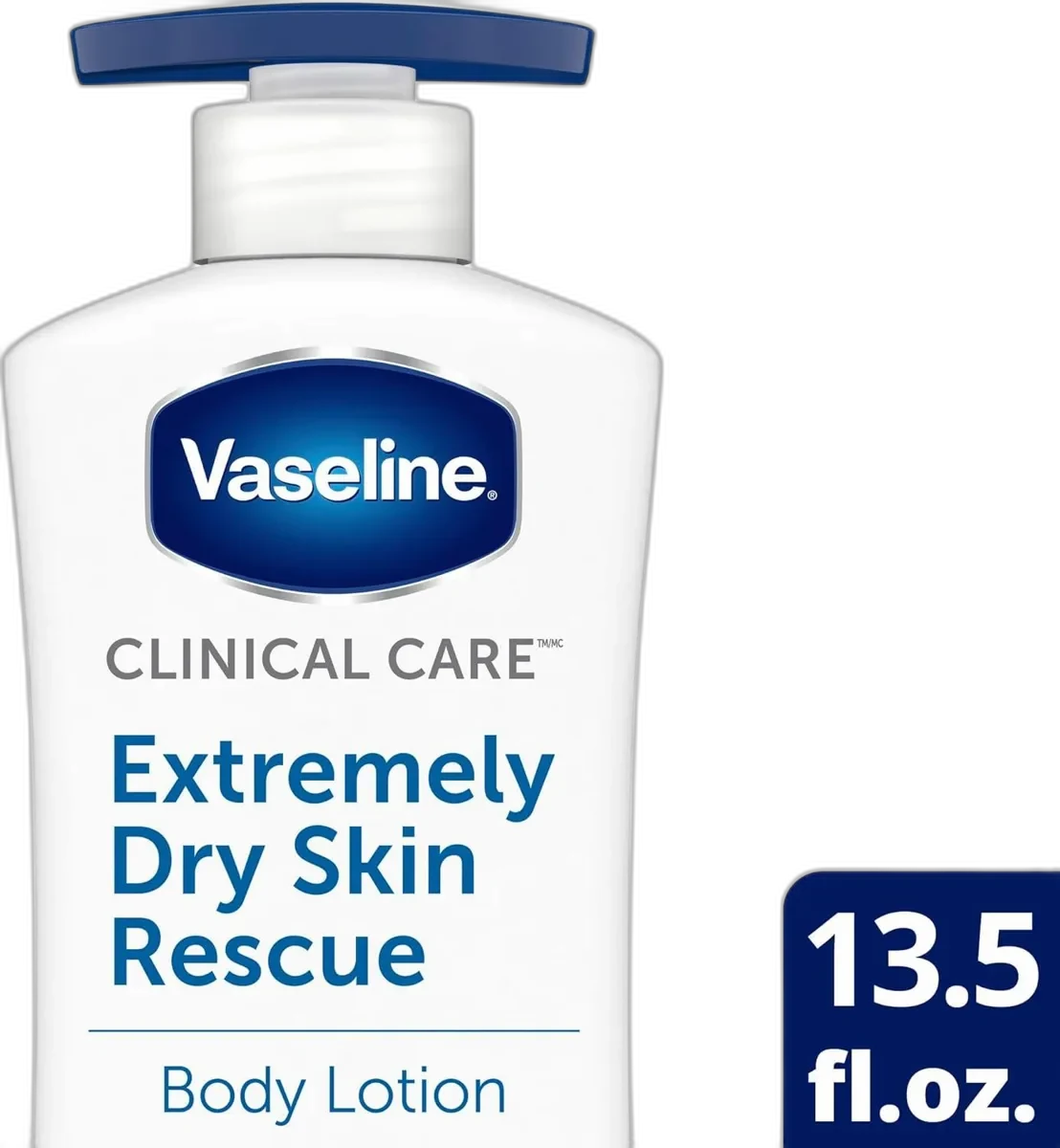 Vaseline Clinical Care Extremely Dry Skin Rescue Healing Moisture Lotion 13.5 oz white pump
