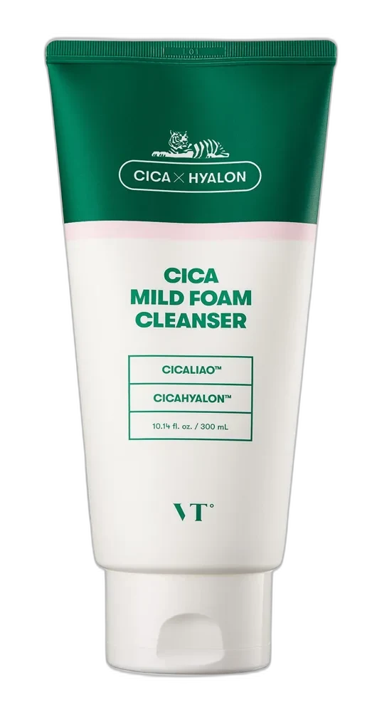 VT Cosmetics Cica Mild Foam Cleanser 300ml green tube