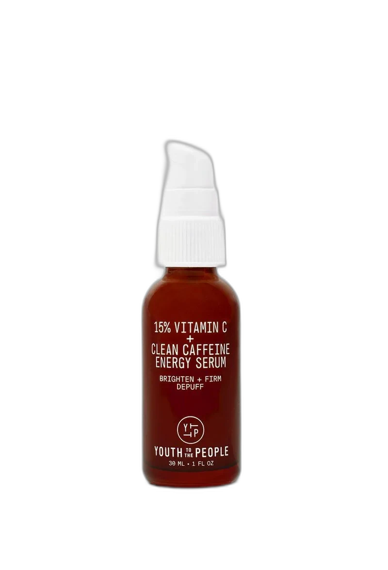 Youth to the People 15% Vitamin C + Clean Caffeine Energy Serum in amber glass dropper bottle